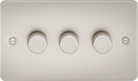 Knightsbridge FP2163PL Flat Plate 3G 2 Way Dimmer 60-400W - Pearl ML Knightsbridge - Sparks Warehouse