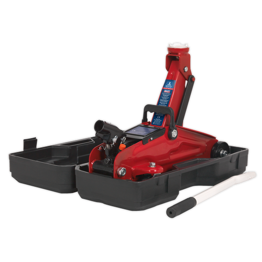 Sealey - 1050CXD Trolley Jack 2tonne Short Chassis with Storage Case Jacking & Lifting Sealey - Sparks Warehouse