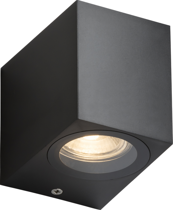 Knightsbridge ALS1BK ALANA - 230V IP65 GU10 Polycarbonate Single Wall light - Black Outdoor Lighting Knightsbridge - Sparks Warehouse
