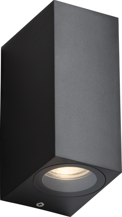 Knightsbridge ALS2BK ALANA - 230V IP65 GU10 Polycarbonate Up/Down Wall light - Black Outdoor Lighting Knightsbridge - Sparks Warehouse