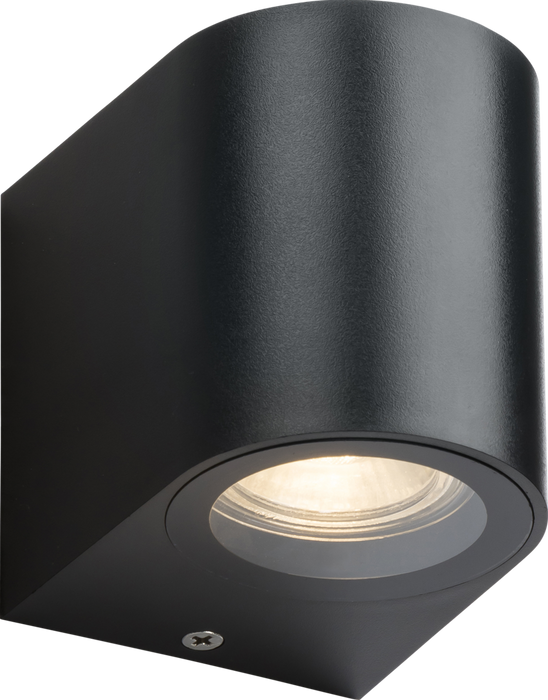 Knightsbridge ALC1BK ALANA - 230V IP65 GU10 Polycarbonate Single Wall light - Black Outdoor Lighting Knightsbridge - Sparks Warehouse