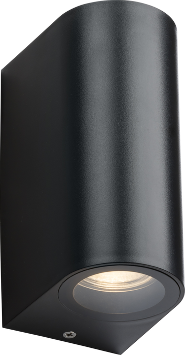 Knightsbridge ALC2BK ALANA - 230V IP65 GU10 Polycarbonate Up/Down Wall light - Black Outdoor Lighting Knightsbridge - Sparks Warehouse