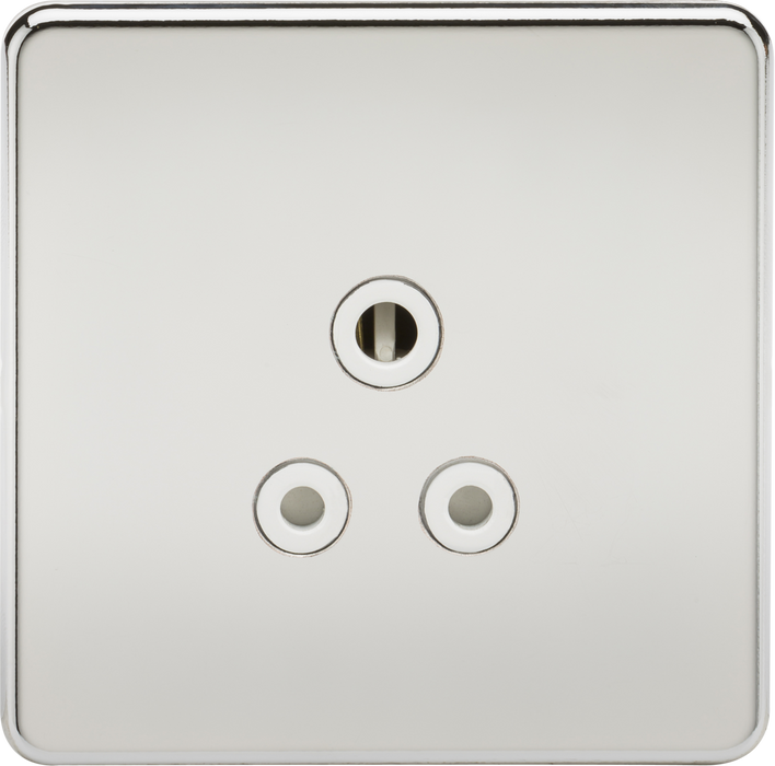 Knightsbridge SF5APCW Screwless 5A Unswitched Socket - Polished Chrome With White Insert KB Knightsbridge - Sparks Warehouse