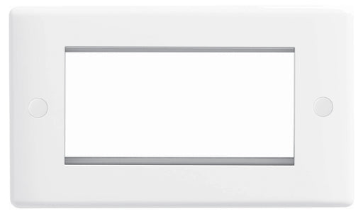 BG Nexus 8EMR4 Front Plate White Plastic 4 Module  Rectangular (100 X 50mm) - BG - sparks-warehouse