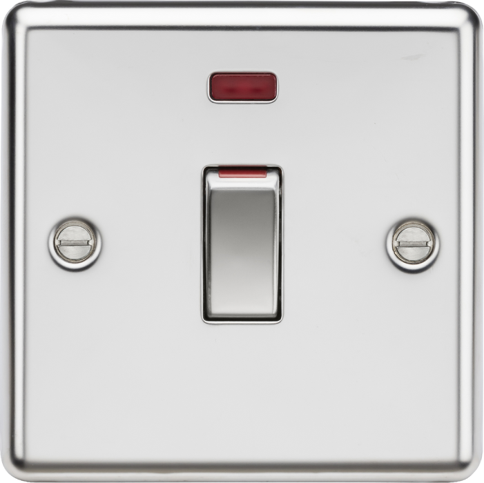 Knightsbridge CL81MNPC 45A 1G DP Switch with neon - polished chrome - DISCONTINUED