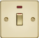 Knightsbridge FP81MNPB 45A 1G DP Switch with neon - polished brass ML Knightsbridge - Sparks Warehouse