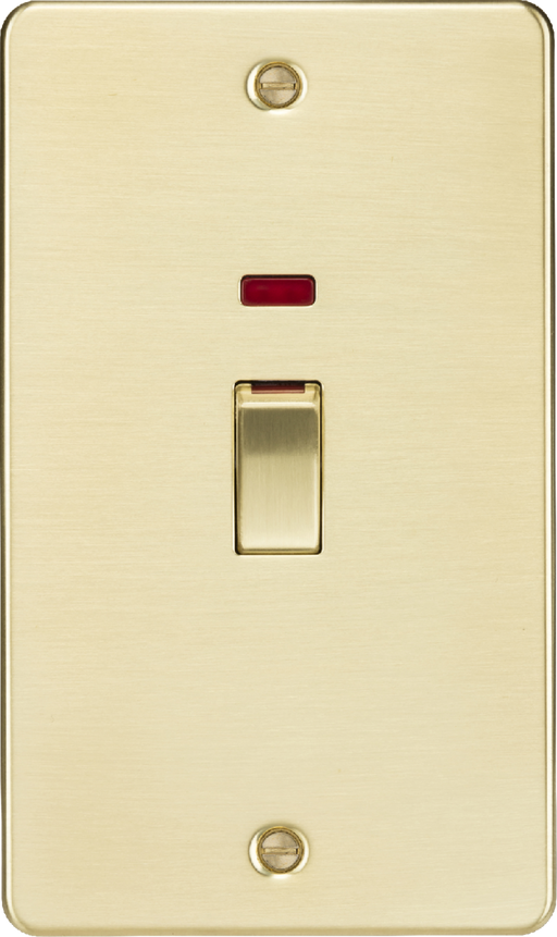 Knightsbridge FP82MNBB 45A 2G DP Switch with neon - Brushed Brass Knightsbridge - Sparks Warehouse