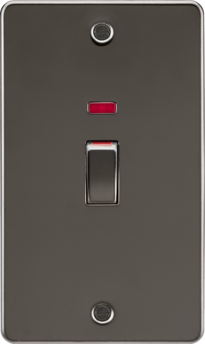 Knightsbridge FP82MNGM 45A 2G DP Switch with neon - gunmetal ML Knightsbridge - Sparks Warehouse