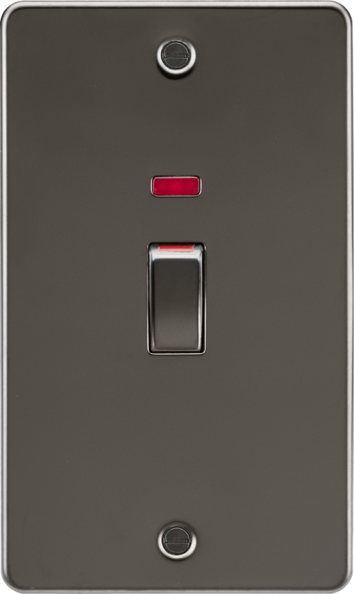 Knightsbridge FP82MNGM 45A 2G DP Switch with neon - gunmetal ML Knightsbridge - Sparks Warehouse