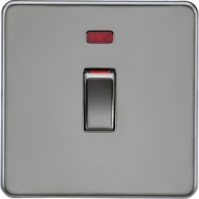 Knightsbridge SF81MNBN 45A 1G DP switch with neon - black nickel ML Knightsbridge - Sparks Warehouse