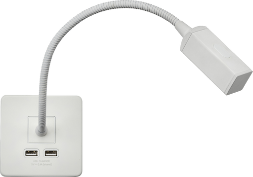 Knightsbridge SFRLMW Screwless Reading Light with Dual USB Charger - Matt White ML Knightsbridge - Sparks Warehouse