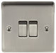 BG Nexus NBI42 Metal Brushed Iridium Light Switch Plate - Double 2 Gang 2 Way - BG - Sparks Warehouse