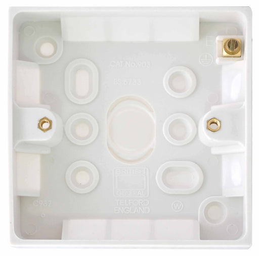 BG Nexus 903 1 Gang Square Surface Pattress Box With Earth Terminal - 19mm - BG - sparks-warehouse