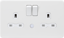 Knightsbridge SFR9NLMW 13A 2G DP switched socket with night light function - Matt white ML Knightsbridge - Sparks Warehouse