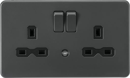 Knightsbridge SFR9NLAT 13A 2G DP switched socket with night light function - Anthracite ML Knightsbridge - Sparks Warehouse