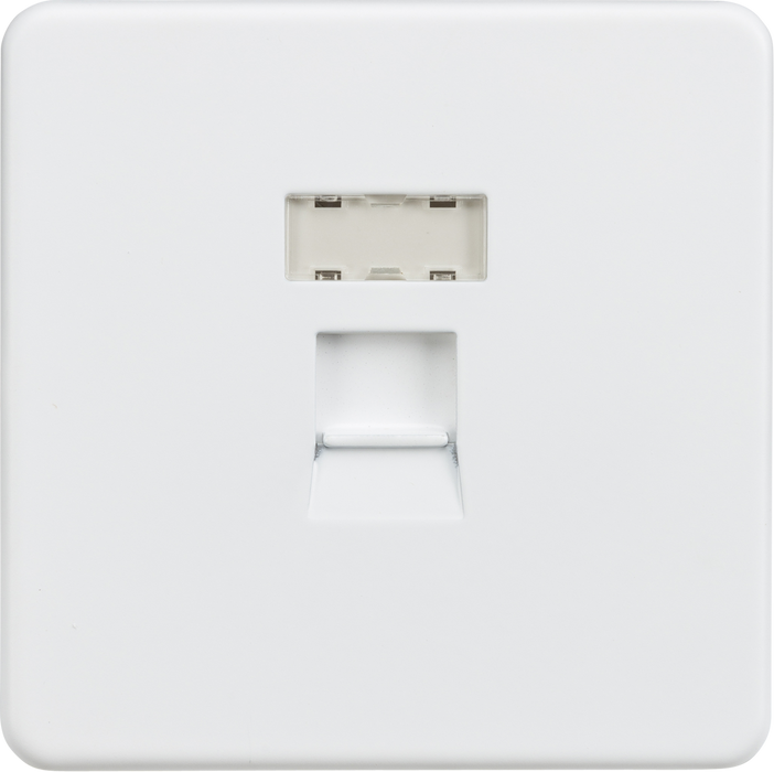 Knightsbridge SFRJ45MW Screwless RJ45 Network Outlet - Matt White Knightsbridge Screwless Flat Plate Matt White Knightsbridge - Sparks Warehouse