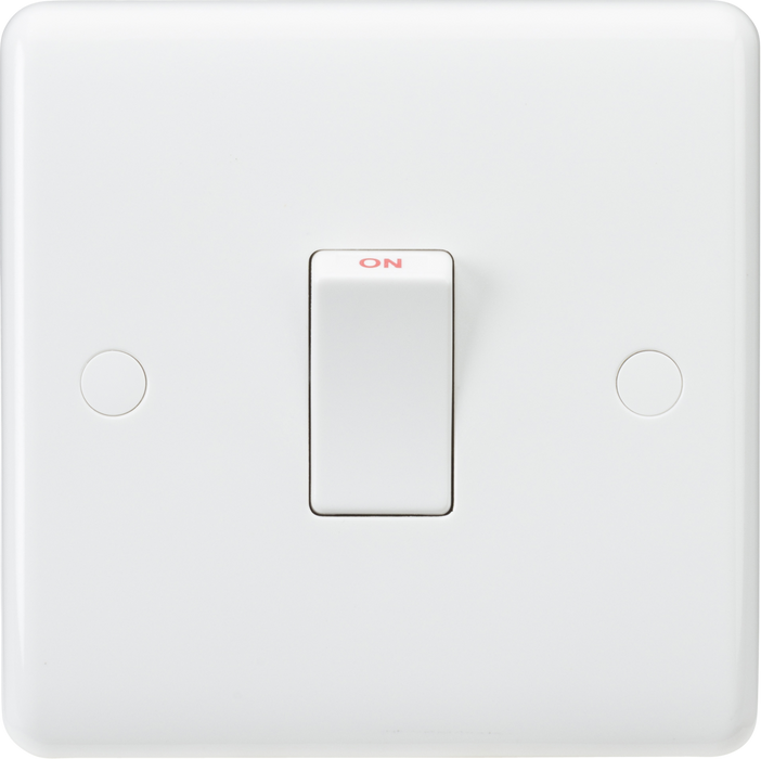 Knightsbridge CU8341 White Curved edge 20A Double Pole Switch Light Switches Knightsbridge - Sparks Warehouse