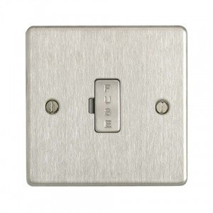 BG SBS54 Flat Plate Brushed Steel 13A Unswitched Fused Connection Unit - BG - sparks-warehouse