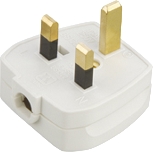Knightsbridge SN1383 13A PLUG TOP With 13A FUSE - SCREW CORD GRIP - White Plugs Knightsbridge - Sparks Warehouse
