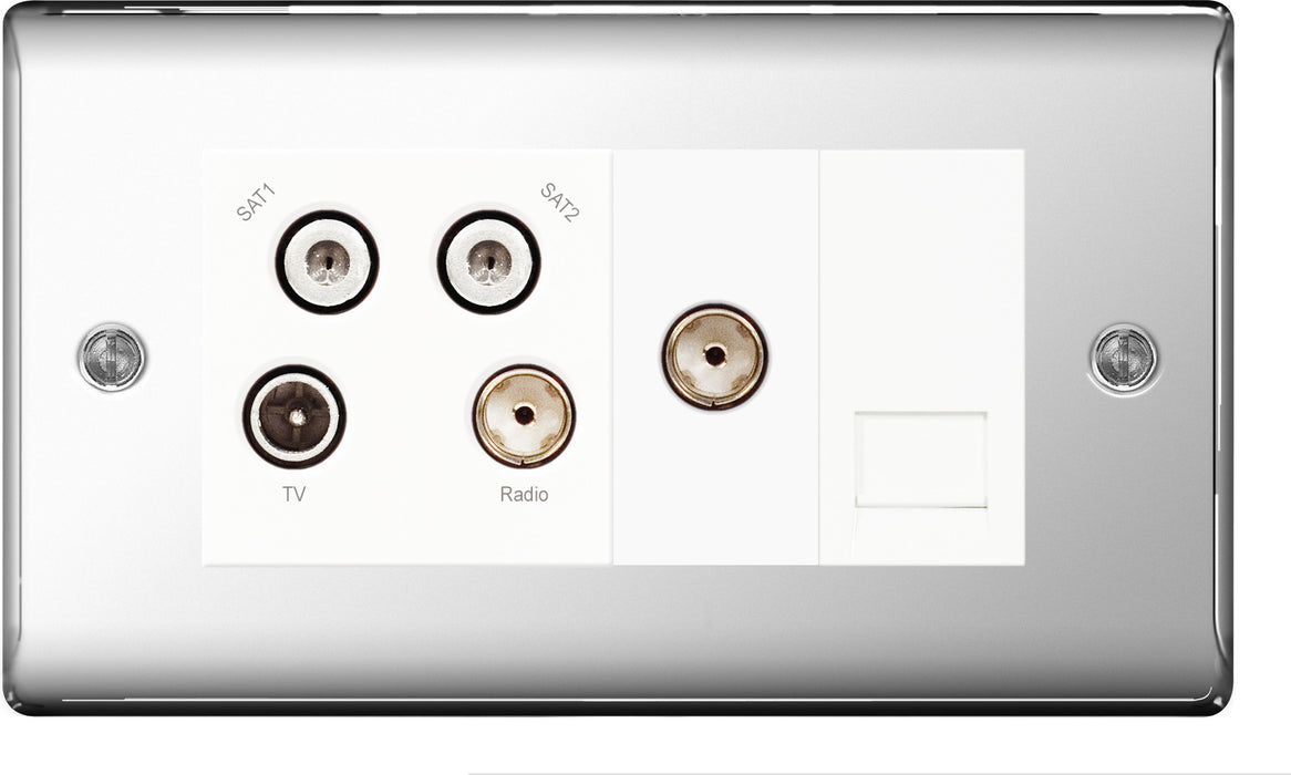 BG NPC69 Quadplex TV/FM/SAT Socket - BG - Sparks Warehouse