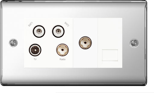 BG NPC69 Quadplex TV/FM/SAT Socket - BG - Sparks Warehouse