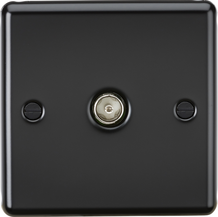Knightsbridge CL010MB TV Outlet (non-isolated) - Rounded Edge Matt Black