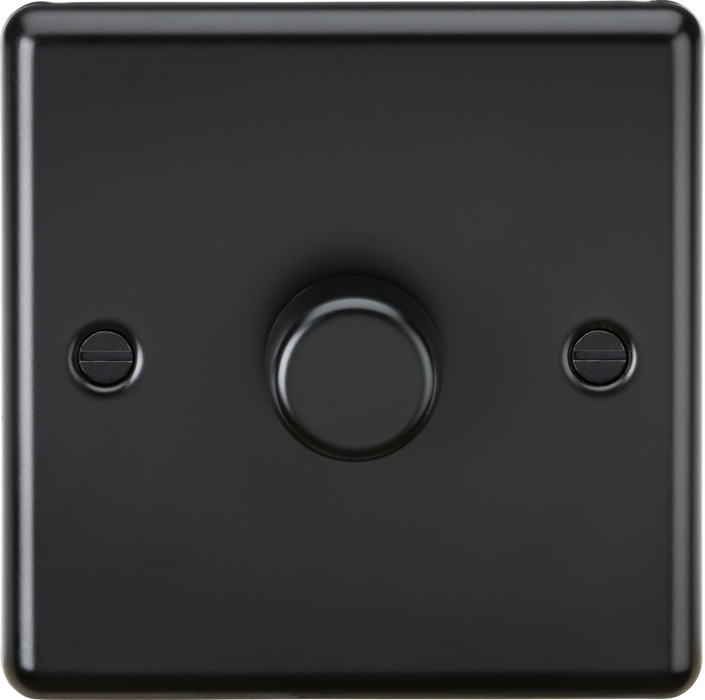 Knightsbridge CL2191MBB 1G 2 way 10-200W (5-150W LED) Intelligent dimmer - Rounded Edge Matt Black