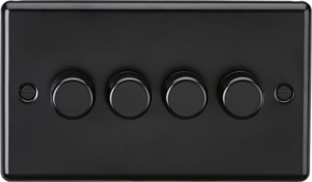 Knightsbridge CL2194MBB 4G 2 way 10-200W (5-150W LED) Intelligent dimmer - Rounded Edge Matt Black