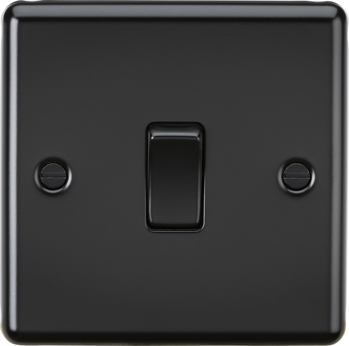Knightsbridge CL2MBB 10AX 1G 2 Way Plate Switch - Rounded Edge Matt Black