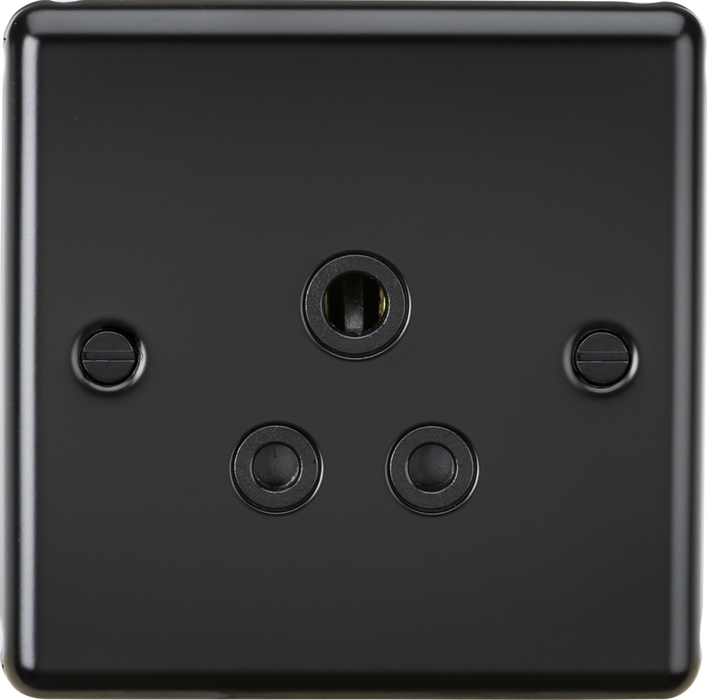 Knightsbridge CL5AMB 5A Unswitched Socket - Rounded Edge Matt Black