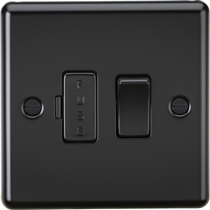 Knightsbridge CL63MBB 13A Switched Fused Spur Unit - Rounded Edge Matt Black