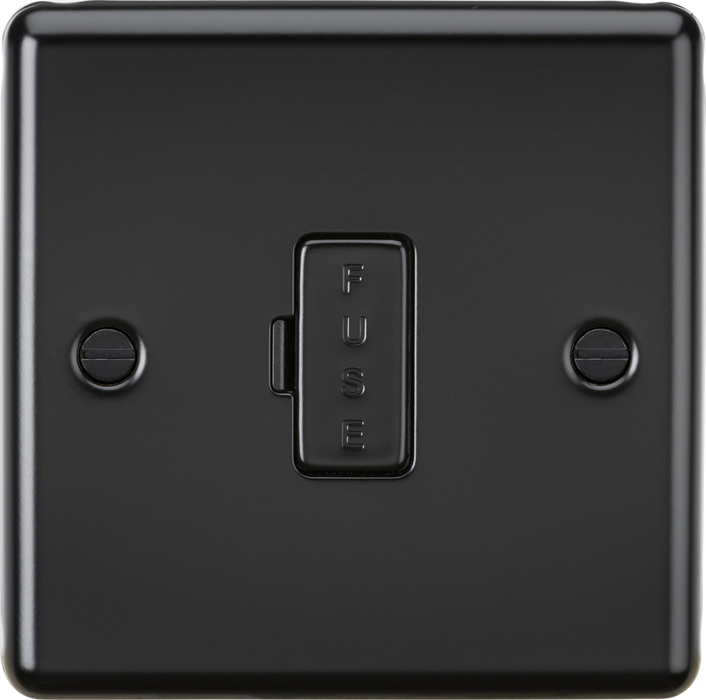 Knightsbridge CL6MBB 13A Fused Spur Unit - Rounded Edge Matt Black
