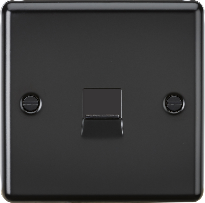 Knightsbridge CL73MB Telephone Master Outlet - Rounded Edge Matt Black