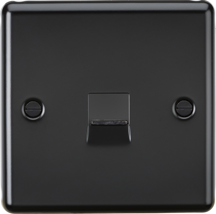 Knightsbridge CL74MB Telephone Extension Outlet - Rounded Edge Matt Black