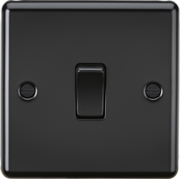 Knightsbridge CL834MBB 20A 1G DP Switch - Rounded Edge Matt Black