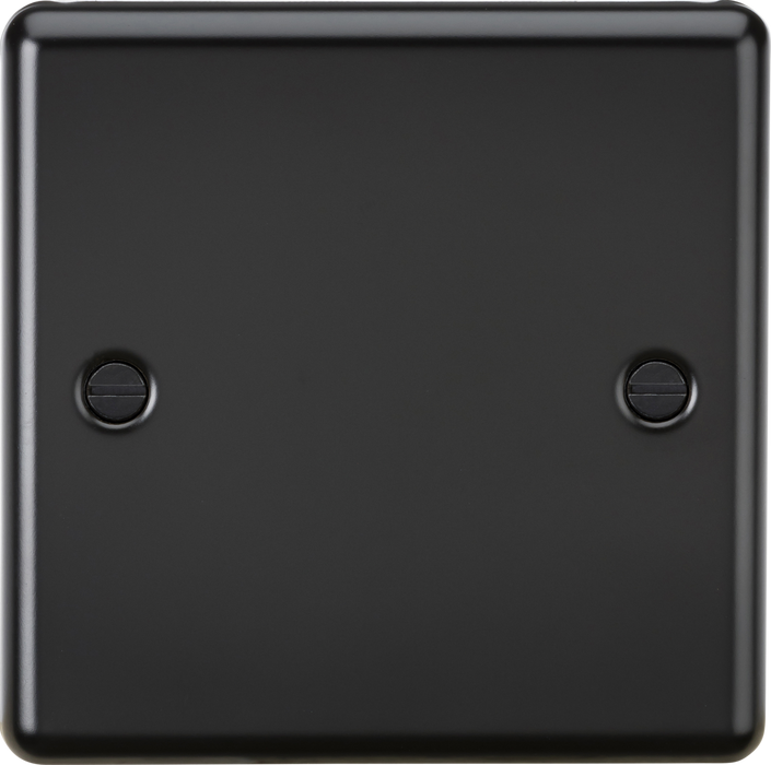 Knightsbridge CL85MB 1G Blanking Plate - Rounded Edge Matt Black
