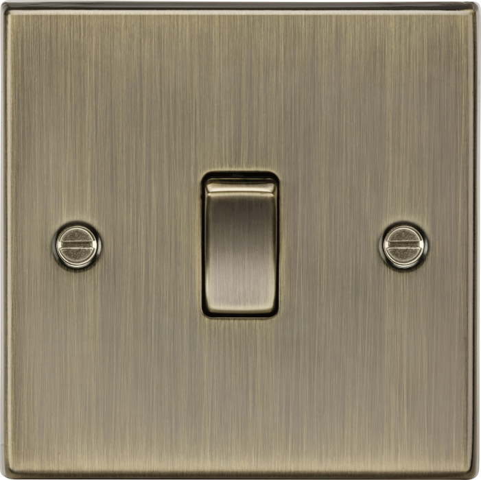 Knightsbridge CS2AB 1G 2 way Light Switch - Square Edge Antique Brass light switch Knightsbridge - Sparks Warehouse