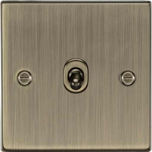 Knightsbridge CSTOG1AB 10A 1G 2 Way Toggle Switch - Square Edge Antique Brass Toggle Switch Knightsbridge - Sparks Warehouse