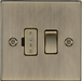 Knightsbridge CS63AB 13A Switched Fused Spur Unit - Square Edge Antique Brass Fuse Unit Knightsbridge - Sparks Warehouse