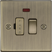 Knightsbridge CS63NAB 13A Switched Fused Spur Unit + Neon - Square Edge Antique Brass Fuse Unit Knightsbridge - Sparks Warehouse