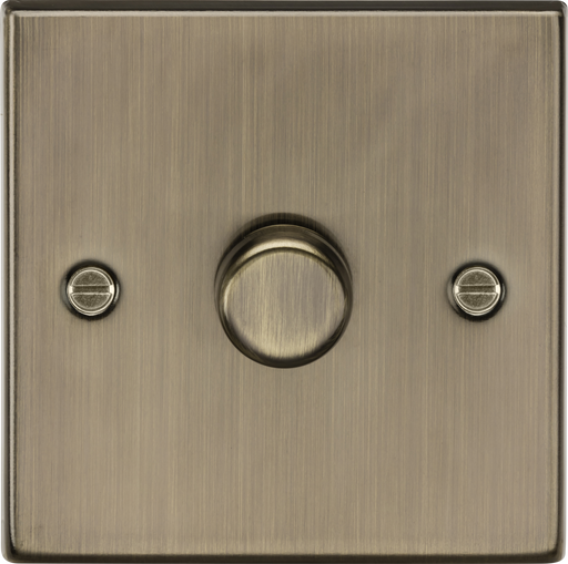 Knightsbridge CS2181AB 1G 2 Way 40-200W Dimmer - Square Edge Antique Brass Dimmer Switch Knightsbridge - Sparks Warehouse