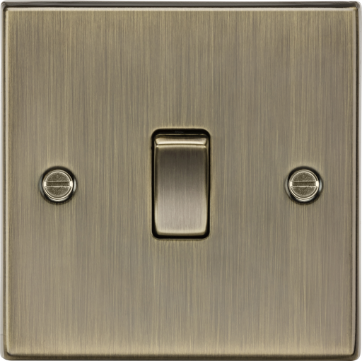 Knightsbridge CS834AB 20A 1G DP Switch - Square Edge Antique Brass Double Pole Switch Knightsbridge - Sparks Warehouse
