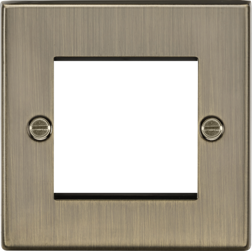 Knightsbridge CS2GAB Single 2 Module Front Plate- Square Edge Antique Brass Modules Knightsbridge - Sparks Warehouse