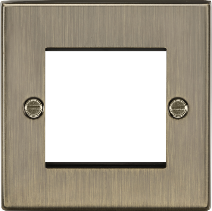 Knightsbridge CS2GAB Single 2 Module Front Plate- Square Edge Antique Brass Modules Knightsbridge - Sparks Warehouse