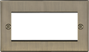 Knightsbridge CS4GAB Double 4 Module Front Plate- Square Edge Antique Brass Modules Knightsbridge - Sparks Warehouse