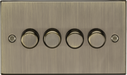 Knightsbridge CS2184AB 4G 2 Way 10-200W Dimmer - Square Edge Antique Brass Dimmer Switch Knightsbridge - Sparks Warehouse