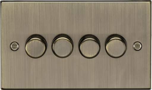 Knightsbridge CS2184AB 4G 2 Way 10-200W Dimmer - Square Edge Antique Brass Dimmer Switch Knightsbridge - Sparks Warehouse