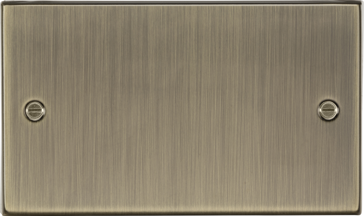 Knightsbridge CS86AB 2G Blanking Plate - Square Edge Antique Brass Blank Plate Knightsbridge - Sparks Warehouse