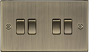 Knightsbridge CS41AB 10A 4G 2 Way Plate Switch - Square Edge Antique Brass light switch Knightsbridge - Sparks Warehouse
