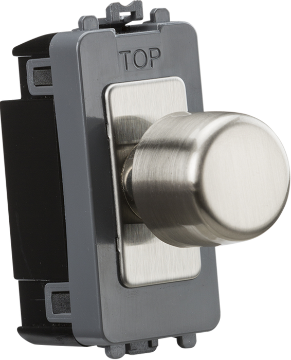 Knightsbridge GDM200BC 2-way 10-200W (10-100W LED) Trailing Edge Grid Dimmer - Brushed Chrome ML Knightsbridge - Sparks Warehouse